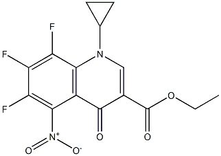 1-环丙基-5-硝基-6,7,8-三氟-1,4-二氢-4-氧代-3-喹啉羧酸乙酯, , 结构式