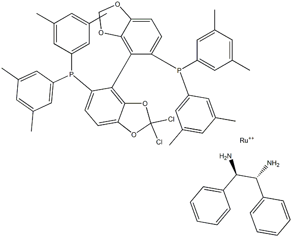 Dichloro{(R)-(+)-5,5'-bis[di(3,5-xylyl)phosphino]-4,4'-bi-1,3-benzodioxole}[(1R,2R)-(+)-1,2-diphenylethylenediamine]ruthenium(II) Structure
