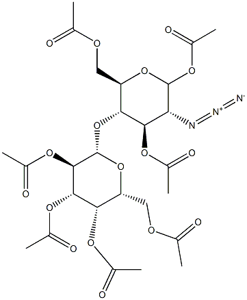 1,3,6-Tri-O-acetyl-4-O-(2,3,4,6-tetra-O-acetyl-b-D-galactopyranosyl)-2-azido-2-deoxy-D-glucopyranose 结构式