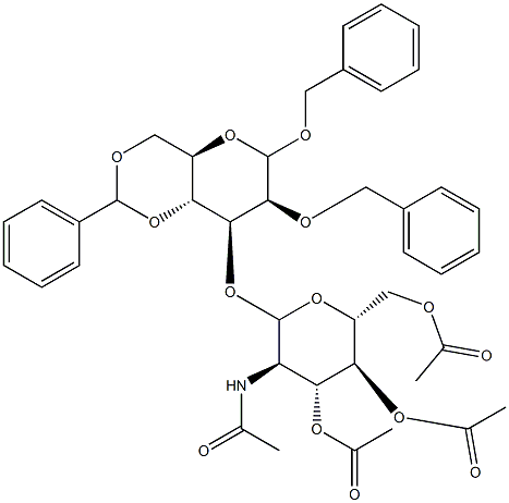 3-O-(2-乙酰氨基-3,4,6-三-O-乙酰基-2-脱氧D-D-吡喃葡萄糖基)-1,2-二-O-苄基-4,6-O-亚苄基-D-甘露糖苷