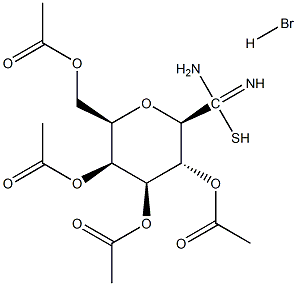 C-(2,3,4,6-Tetra-O-acetyl-b-D-galactopyranosyl)thiopseudoureaHBr Struktur