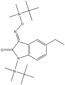 1H-Indole-2,3-dione, 1-(tert-butyldimethylsilyl)-5-ethyl-, 3-[O-(tert- butyldimethylsilyl)oxime] 化学構造式