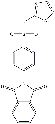 Phthtalylsulfathiazole 化学構造式