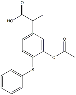 5-(1-CARBOXYETHYL)-2-(PHENYLTHIO)PHENYL ACETIC ACID 化学構造式
