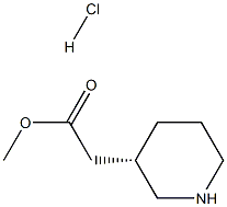 (S)-3-Piperidine Acetic Acid Methyl Ester HCl 化学構造式