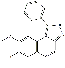 5-methyl-7,8-dimethoxy-1-phenylpyrazolo(5,4-c)isoquinoline Struktur