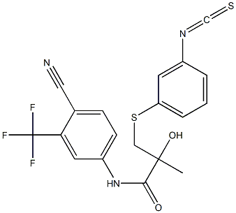 N1-(4-cyano--3-(trifluoromethyl)phenyl)-2-hydroxy-3-((3-isothiocyanatophenyl)sulfanyl)-2-methylpropanamide 化学構造式