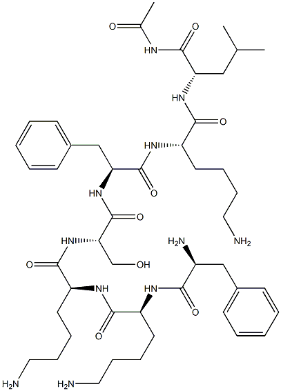 acetyl-phenylalanyl-lysyl-lysyl-seryl-phenylalanyl-lysyl-leucinamide Struktur