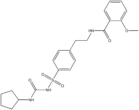 N-(2-(4-((((cyclopentylamino)carbonyl)amino)sulfonyl)phenyl)ethyl)-2-methoxybenzamide Structure