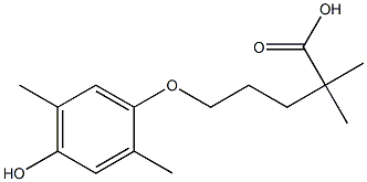 5-(4-hydroxy-2,5-dimethylphenoxy)-2,2-dimethyl pentanoic acid Struktur
