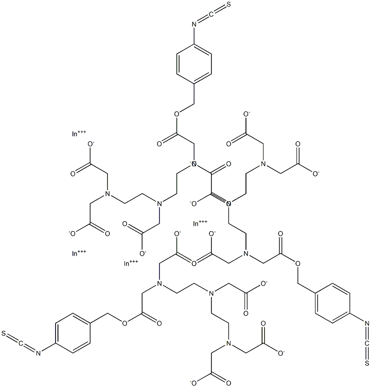 indium 1-(4-isothiocyanatobenzyl)diethylenetriaminepentaacetic acid 化学構造式