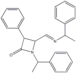 3-phenyl-1-(1-phenylethyl)-4-(1-phenylethyliminomethyl)azetidin-2-one 结构式