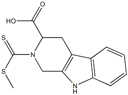 1,2,3,4-tetrahydro-2-methylthiothiocarbonyl-beta-carboline-3-carboxylic acid 化学構造式