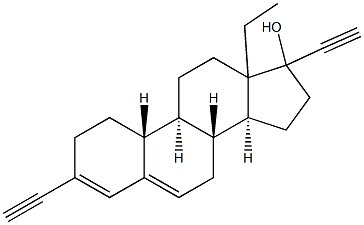 3,17-diethynyl-13-ethyl-3,5-gonadiene-17-ol 结构式