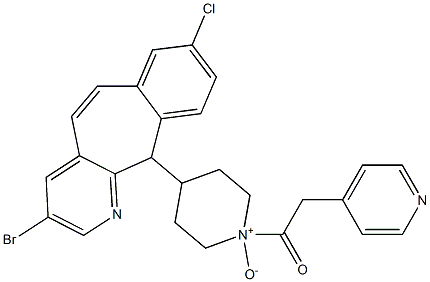 4-(3-bromo-8-chloro-11H-benzo(5,6)cyclohepta(1,2-b)pyridin-11-yl)-1-((4-pyridinyl)acetyl)piperidine N1-oxide,,结构式