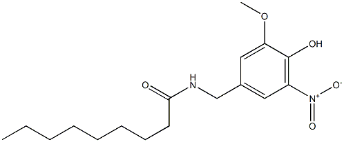 N-(4-hydroxy-5-nitro-3-methoxybenzyl)nonanamide,,结构式