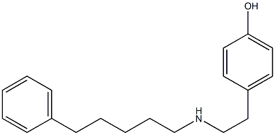 N-(2-(4-hydroxyphenyl)ethyl)-5-phenylpentylamine 结构式