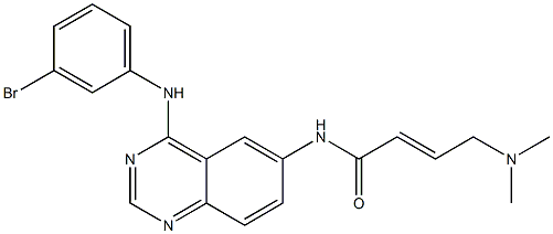 N-(4-((3-bromophenyl)amino)--6-quinazolinyl)-4-(dimethylamino)-2-butenamide,,结构式