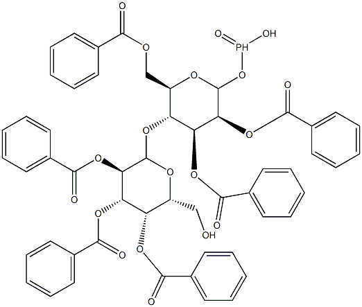 2,3,6-tri-O-benzoyl-4-O-(2,3,4-tri-O-benzoylgalactopyranosyl)mannopyranosyl hydrogen phosphonate Structure