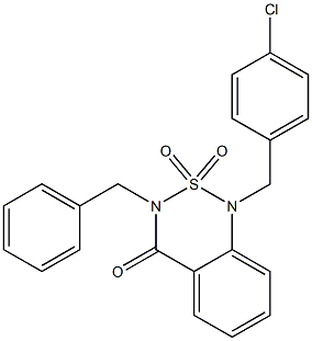 1-((4-chlorophenyl)methyl)-3-benzyl-2,1,3-benzothiadiazin-4-one 2,2-dioxide 化学構造式
