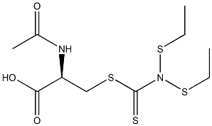 S-(N,N-diethyldithiocarbamoyl)-N-acetylcysteine Structure