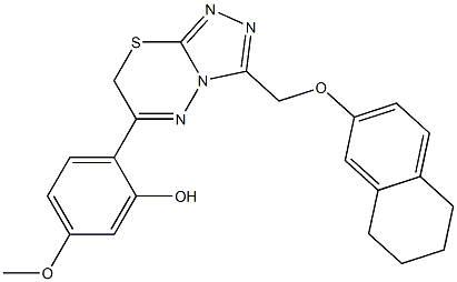 6-(2-hydroxy-4-methoxyphenyl)-3-((5,6,7,8-tetrahydronaphthalen-2-yl)oxymethyl)-7H-1,2,4-triazolo(3,4-b)-1,3,4-thiadiazine 化学構造式