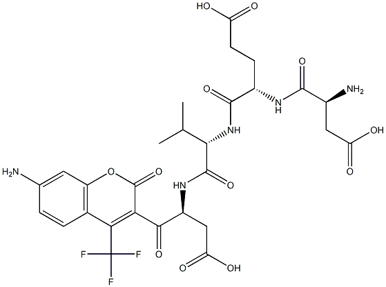 aspartyl-glutamyl-valyl-aspartyl-7-amino-4-trifluoromethylcoumarin Structure