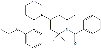 4-(2-((1-methylethoxy)phenyl)-1-piperidinyl)methylbenzoyl-2,6-dimethylpiperidine 化学構造式