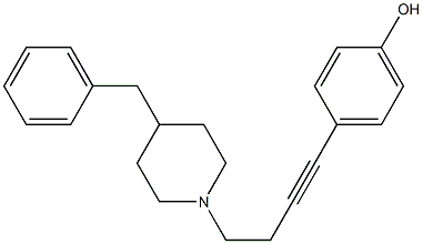 4-benzyl-1-(4-(4-hydroxyphenyl)but-3-ynyl)piperidine Struktur