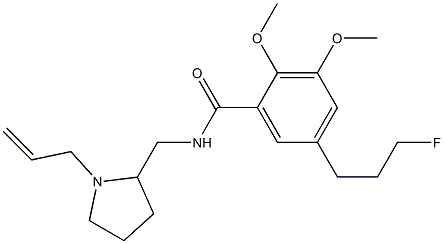 N-((1-allyl-2-pyrrolidinyl)methyl)-5-(3-fluoropropyl)-2,3-dimethoxybenzamide,,结构式