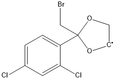 2-bromomethyl-2-(2,4-dichlorophenyl)-1,3-dioxolan-4-yl 化学構造式