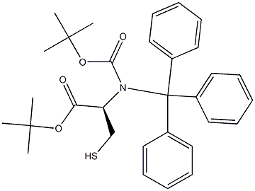 tert-butyl-N-tert-butoxycarbonyl(trityl)cysteinate 化学構造式