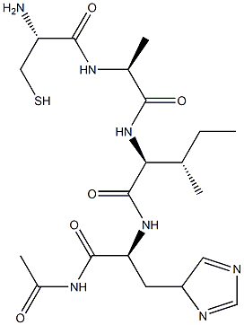 acetyl-cysteinyl-alanyl-isoleucyl-histidinamide Structure