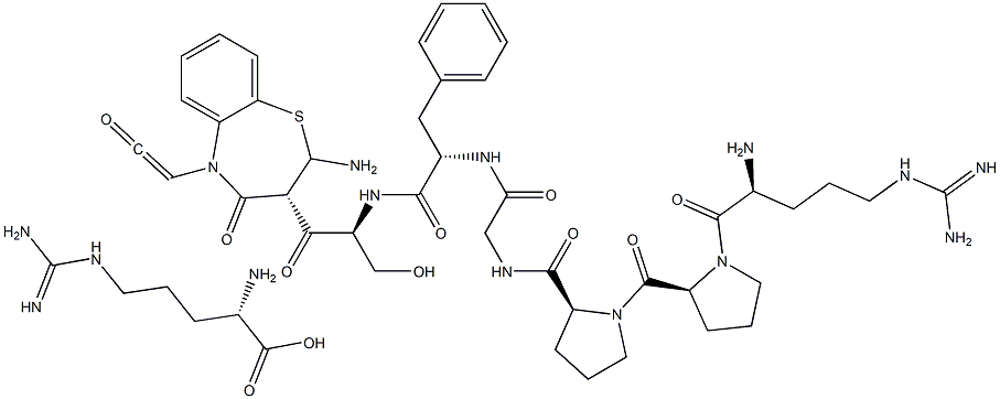 arginyl-prolyl-prolyl--glycyl-phenylalanyl-seryl-(3S)(amino)-5-(carbonylmethyl)-2,3-dihydro-1,5-benzothiazepin-4(5H)-one-arginine