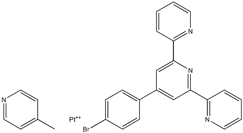 (4-picoline)(4'-p-bromophenyl-2,2'-6',2''-terpyridine)platinum(II) Structure