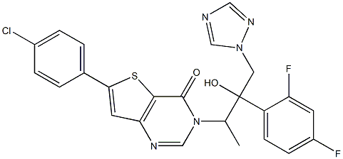 6-(4-chlorophenyl)-3-(2-(2,4-difluorophenyl)-2-hydroxy-1-methyl-3-(1H-1,2,4-triazol-1-yl)propyl)thieno(3,2-d)pyrimidin-4(3H)-one Structure