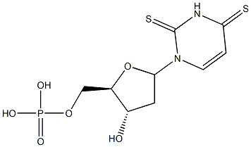 1-(2-deoxyribofuranosyl)-2,4-dithiouracil-5'-phosphate Struktur