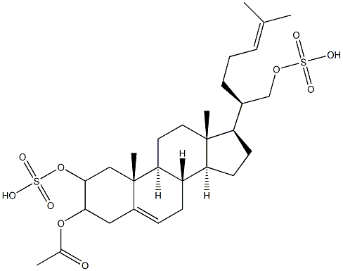 2,3,21-trihydroxycholesta-5,24-diene 3-acetate 2,21-disulfate Structure