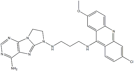 4-amino-6-(((6-chloro-2-methoxyacridin-9-yl)aminopropyl)amino)-7,8-dihydroimidazo(1,2-e)purine 结构式