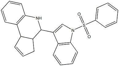 4-(1-(phenylsulfonyl)indol-3-yl)-3a,4,5,9b-tetrahydro-3H-cyclopenta(c)quinoline Structure