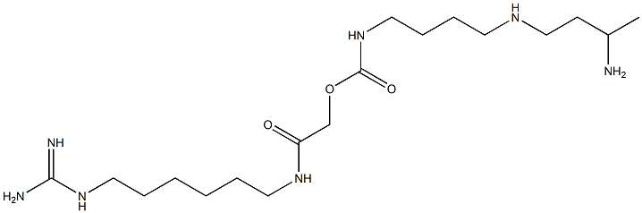 2-((6-((aminoiminomethyl)amino)hexyl)amino)-2-oxoethyl (4-((3-aminobutyl)amino)butyl)carbamate 化学構造式