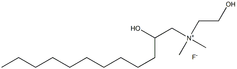 2-hydroxyethyl 2-hydroxydodecyl dimethyl ammonium fluoride Struktur