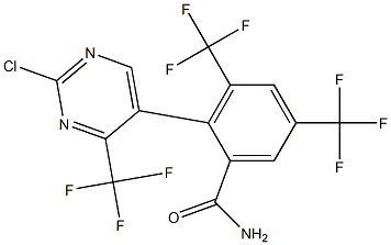 2-chloro-4-(trifluoromethyl)pyrimidine-5-N-(3',5'-bis(trifluoromethyl)pheyl)-carboxamide Structure