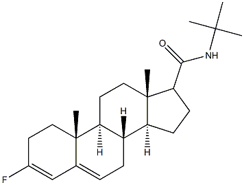 N-(1',1'-dimethylethyl)-3-fluoroandrost-3,5-dien-17-carboxamide,,结构式