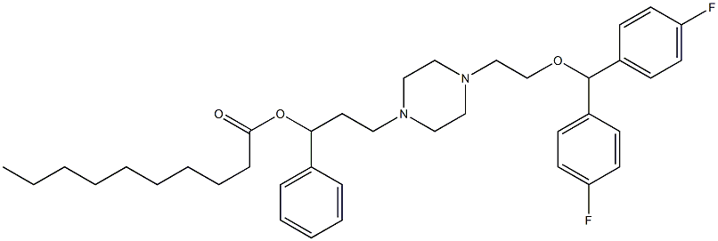 1-(2-(bis(4--fluorophenyl)methoxy)ethyl)-4-(3-hydroxy-3-phenylpropyl)piperazine decanoate 结构式
