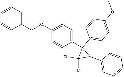 1,1-dichloro-2-(4-benzyloxyphenyl)-2-(4-methoxyphenyl)-3-phenylcyclopropane Structure