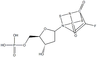 1-(2-deoxyribofuranosyl)-2,4-dithio-5-fluorouracil-5'-phosphate,,结构式