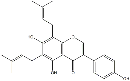 5,7,4'-TRIHYDROXY-6,8-DIPRENYLISOFLAVONE,,结构式