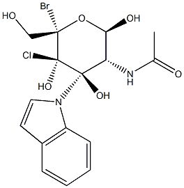 5-Bromo-4-chloro-3-indolyl-2-acetamido-2-deoxy-b-D-glucopyranoside 化学構造式