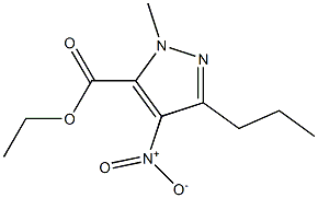 Ethyl-1-methyl-4-nitro-3-propyl-1H-pyrazol-5-carboxylat,,结构式